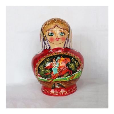 Russian Nesting Dolls 10-Layer Nesting Dolls Wooden Princess Pattern Matryoshka Hand-Painted Home Decoration Wedding Gift (Color : A)
