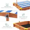Kids Sandbox with Cover, 46.5" Wooden Sand Box w/Adjustable Canopy, Large Outdoor Cedar Sandpit for Backyard Play view 4