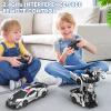BLUEJAY Transform Rc Cars for Boys 4-7 8-12, 2.4Ghz 1:18 Scale Remote Control Car Transforming Robot, One-Button Deformation 360 Rotation and Drift Car Toy Gifts for Boys 3-5 (White) view 2