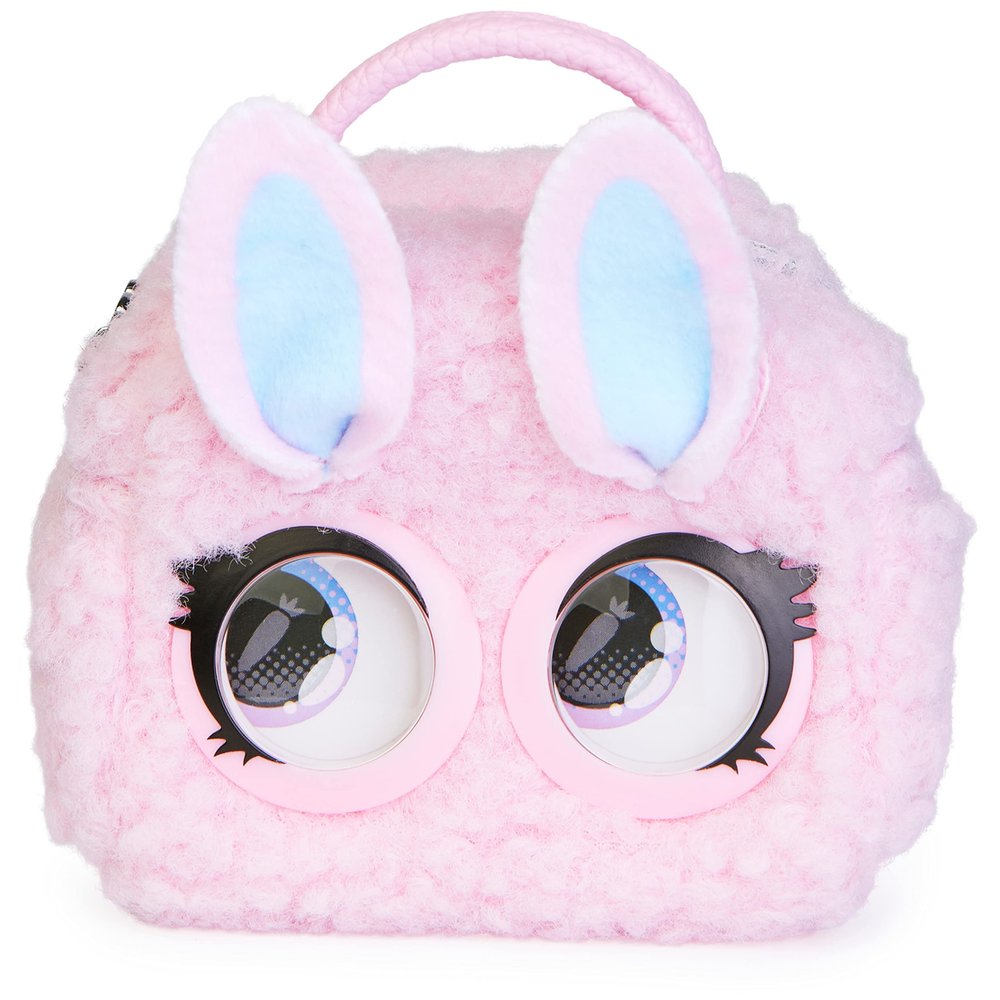 Purse Pets Micros, Fuzzy Bunny BB Mini Kids Purse with Eye Roll, Shoulder Bag Crossbody Purse Accessories, Girls Coin Purse & Tween Gifts