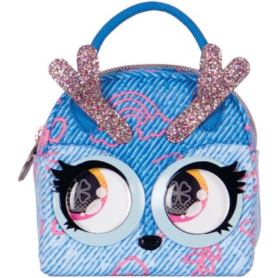 Purse Pets Micros, Denim Deerie Stylish Small Purse with Eye Roll Feature, Kids Toys for Girls Aged 5 and up