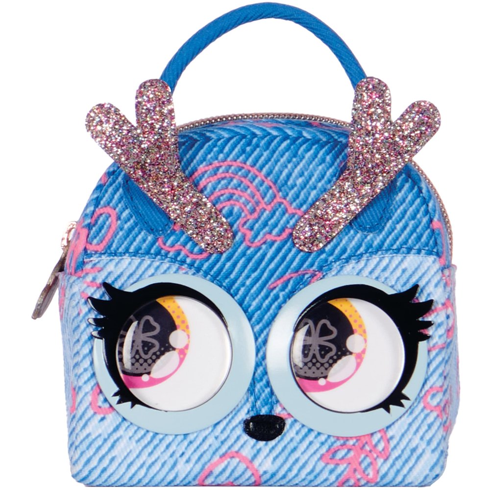 Purse Pets Micros, Denim Deerie Stylish Small Purse with Eye Roll Feature, Kids Toys for Girls Aged 5 and up