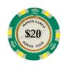 The Poker Store Monte Carlo Smooth 14 Gram Poker Chips - 100 Poker Chips (Dark Green 20) view 1