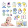 Cuterabit 13PCS Baby Rattles 0-6 Months, Baby Teething Toys with Storage Case, Infant Toys 0-3-6-12 Months, Baby Girl Toys, Best Newborn Christmas Gift for Babies Infants Boy Girl view 1