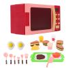 Cuterabit Toy Microwave Oven Playset with Light and Sound, Toy Kitchen Appliances for Kids, Play Kitchen Accessories and Toy Food for Toddlers 3 Year Old Up Girls Boys, Red view 1