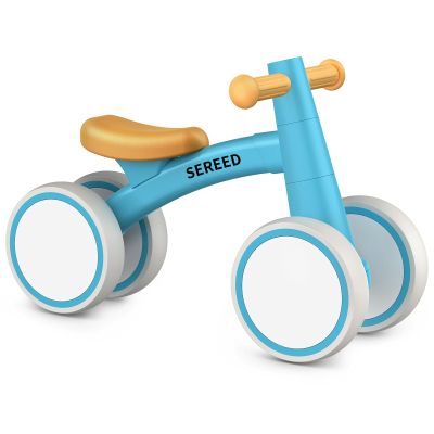 SEREED Baby Balance Bike for 1 Year Old Boys Girls 12-24 Month Toddler Balance Bike, 4 Wheels Toddler First Bike, First Birthday Gifts (Blue)