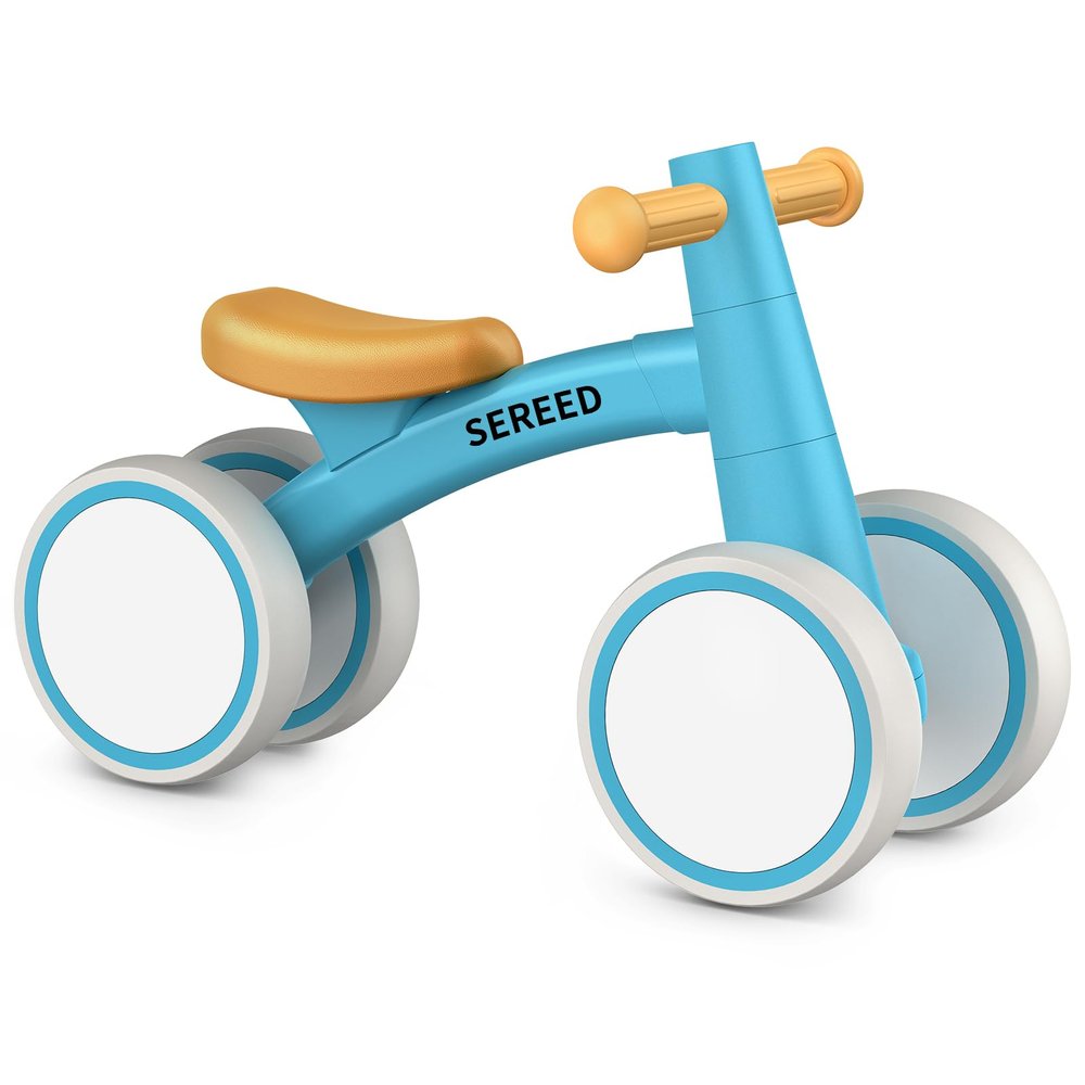 SEREED Baby Balance Bike for 1 Year Old Boys Girls 12-24 Month Toddler Balance Bike, 4 Wheels Toddler First Bike, First Birthday Gifts (Blue)