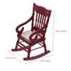 ibasenice 2pcs Dollhouse Wooden Chair Mini Wood Rocking Chairs Miniature Chairs Model for 1: 12 Dollhouse Furniture Decoration Accessories view 4
