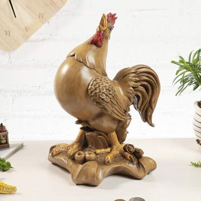 Sculptures Statues Household Statue Decoration Resin Piggy Bank Wish Good Luck Rooster Coin Box Piggy Bank Animal Birthday Gift