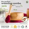 Suction Bowl for Baby, Bamboo Baby Bowl and Spoon Set with Removable Food-Grade Silicone Suction Cup for Kids  Safe, Sturdy, Non-Toxic Toddler Suction Bowl for Baby-Led Self-Weaning (Cherry Bundle) view 2