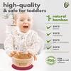 Suction Bowl for Baby, Bamboo Baby Bowl and Spoon Set with Removable Food-Grade Silicone Suction Cup for Kids  Safe, Sturdy, Non-Toxic Toddler Suction Bowl for Baby-Led Self-Weaning (Cherry Bundle) view 4