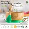 Suction Bowl for Baby, Bamboo Baby Bowl and Spoon Set with Removable Food-Grade Silicone Suction Cup for Kids  Safe, Sturdy, Non-Toxic Toddler Suction Bowl for Baby-Led Self-Weaning (Green Bundle) view 2