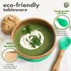 Suction Bowl for Baby, Bamboo Baby Bowl and Spoon Set with Removable Food-Grade Silicone Suction Cup for Kids  Safe, Sturdy, Non-Toxic Toddler Suction Bowl for Baby-Led Self-Weaning (Green Bundle) view 3