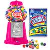 8.5" Coin-Operated Gumball Machine Bank with 85 Gumballs - Pink Candy Dispenser Toy for Kids view 1