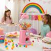 8.5" Coin-Operated Gumball Machine Bank with 85 Gumballs - Pink Candy Dispenser Toy for Kids view 3