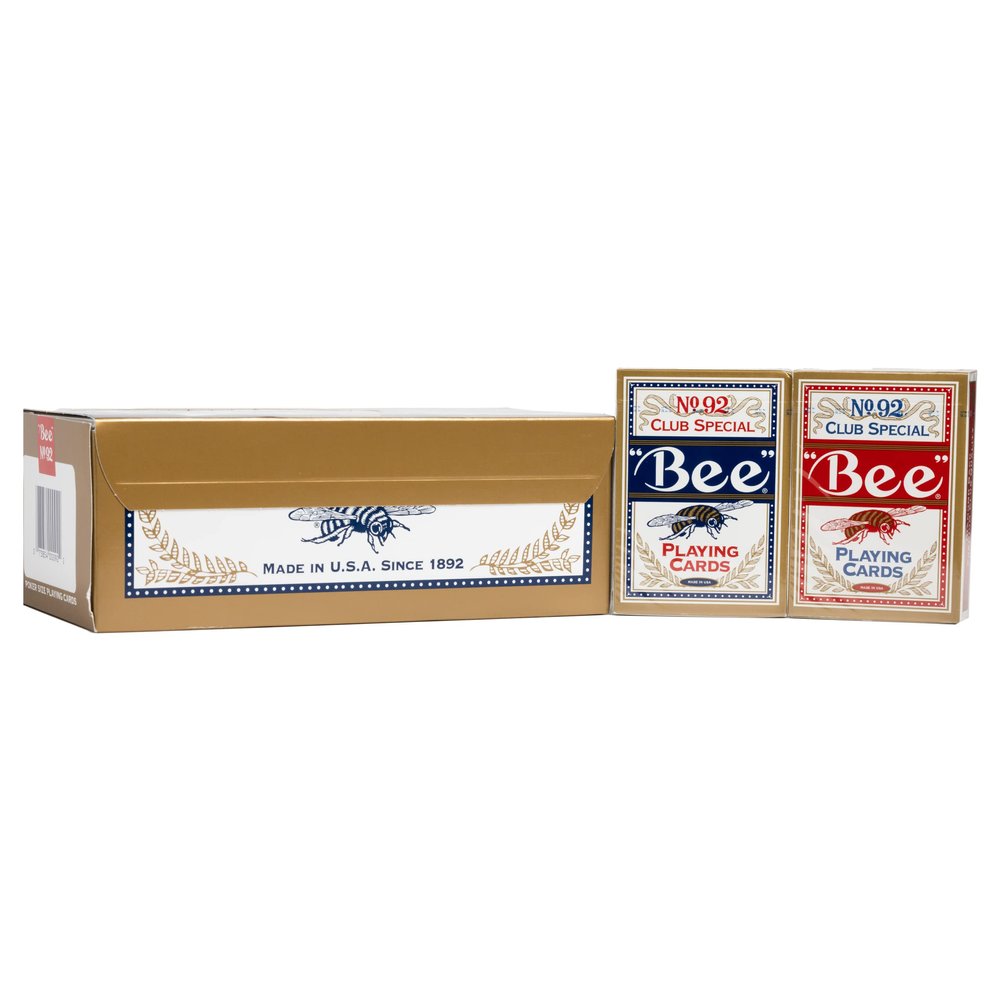 Bee Gold Standard Premium Poker Playing Cards, 12 Pack, Standard Index Casino Quality Card Decks