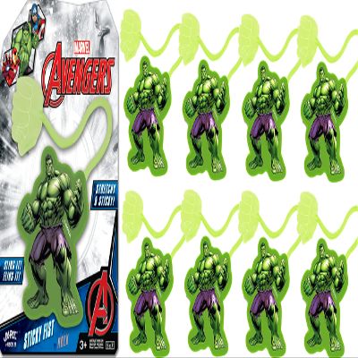 JA-RU Marvel Hulk Sticky Hands Stretchy Toys (8 Hulk Packs) Superheroes Stretchy Snap Hands Bulk Birthday Supplies for Kids, Pinata Filler, Stocking Stuffers in Bulk B-6809-8