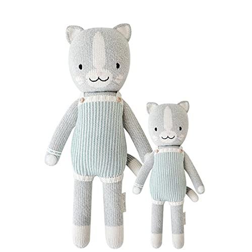 cuddle + kind Dylan The Kitten Little 13" Hand-Knit Doll 1 Doll = 10 Meals, Fair Trade, Heirloom Quality, Handcrafted in Peru, 100% Cotton Yarn