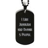 Fancy Juggling Gifts, I Like Juggling and Maybe 3 People, Juggling Black Dog Tag from view 1