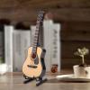 Hztyyier Wooden Musical Instrument Wooden Model Ornaments CraftMiniature Wooden Guitar for Decoration for Dollhouse Model Home(16cm) Ornaments view 3