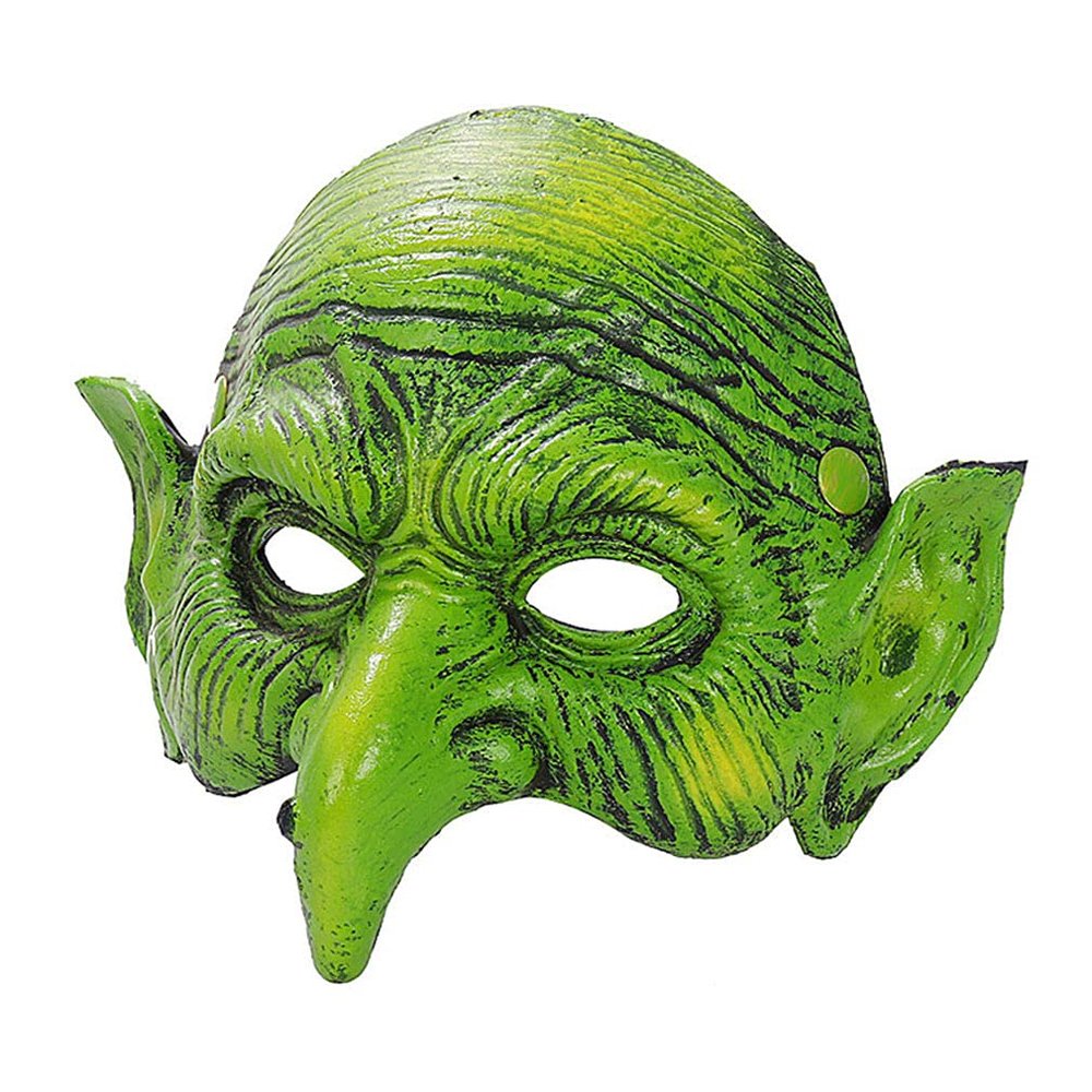 Alodidae Witch Mask Scary Green Goblin Masks for Halloween Carnival Party Cosplay Costume