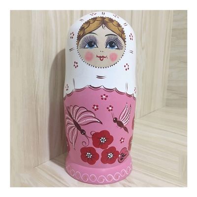 LWSX Russian Nesting Dolls 10 Piece Cute Matryoshka Souvenir Russian Nesting Dolls Handmade Wooden Creative Children's Day Toy (Color : A)