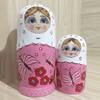 LWSX Russian Nesting Dolls 10 Piece Cute Matryoshka Souvenir Russian Nesting Dolls Handmade Wooden Creative Children's Day Toy (Color : A) view 3