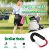 Yinpecly 3Pcs Stroller Hooks by Baby,5.51 inch Length Large Stroller Hooks for Mommy,Convenient Organizer Hook Bag Clips Pram Pushchair Grocery or Diaper Bags Holder, Red view 3