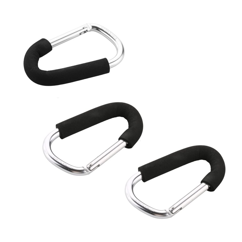 Yinpecly 3Pcs Stroller Hooks by Baby,5.51 inch Length Large Stroller Hooks for Mommy,Convenient Organizer Hook Bag Clips Pram Pushchair Grocery or Diaper Bags Holder, Silver