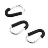 Yinpecly 3Pcs Stroller Hooks by Baby,5.51 inch Length Large Stroller Hooks for Mommy,Convenient Organizer Hook Bag Clips Pram Pushchair Grocery or Diaper Bags Holder, Silver view 1