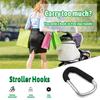 Yinpecly 3Pcs Stroller Hooks by Baby,5.51 inch Length Large Stroller Hooks for Mommy,Convenient Organizer Hook Bag Clips Pram Pushchair Grocery or Diaper Bags Holder, Silver view 3