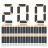 JGCWorker 200pcs 2nd Generation High-End of Half-Lenth Soft Dart, Soft Short Dart for Adventure Force Nexus Pro and Worker Swift (Black and Orange) view 1
