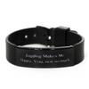 Juggling Makes Me Happy. You, not so Much. Juggling Black Shark Mesh Bracelet, Useful Juggling Gifts, Engraved Bracelet for Friends view 1