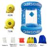 TONGFUSHE Inflatable Cash Cube Booth with 2pcs Blower and 3D Money Grab Machine - Light Blue view 3
