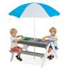 SoliWood Kids 3 in 1 Convertitable Sand and Water Table with Umbrella, Picnic Table for Outdoor Backyard Patio Play view 1