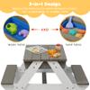 SoliWood Kids 3 in 1 Convertitable Sand and Water Table with Umbrella, Picnic Table for Outdoor Backyard Patio Play view 3
