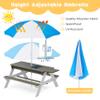 SoliWood Kids 3 in 1 Convertitable Sand and Water Table with Umbrella, Picnic Table for Outdoor Backyard Patio Play view 4