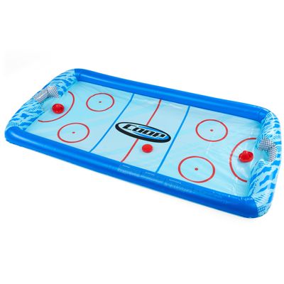 SwimWays COOP Hydro Hockey Inflatable Water Floating Table Hockey Set, Pool Toy for Kids Ages 5+