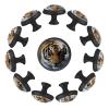 12 Pieces Beautiful Tiger Looking Straight Glass Knobs for Dresser Drawers, 1.37 x 1.10 in Round Kitchen Cabinet Pulls for Home Office Nursery Kids Room view 1