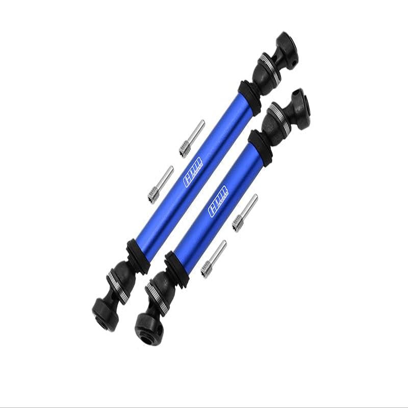 Axial 1/10 RBX10 Ryft 4WD Rock Bouncer Upgrade Parts Steel + Aluminum Front + Rear CVD Drive Shaft - 6Pc Set Blue