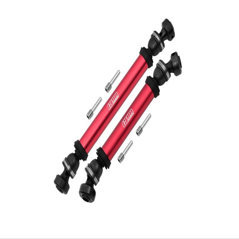 Axial 1/10 RBX10 Ryft 4WD Rock Bouncer Upgrade Parts Steel + Aluminum Front + Rear CVD Drive Shaft - 6Pc Set Red