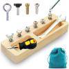 14 Pcs Kids Montessori Screwdriver Board Set, Wooden Screw Driver Activities Tools Montessori Toys for 3 4 5 Year Old, Basic Skills Educational Sensory Learning Toy for Kids Toddlers Preschool view 1