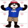 SPOTSOUND REDBROKOLY Mascot of St Bernard in work clothes. view 1