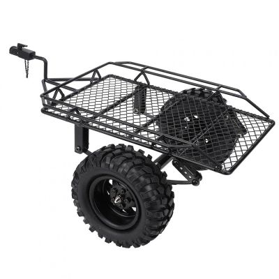 01 Trailer Hopper Trail, Metal Rc Bucket Trailer, Simulation Trailing Car Toy Set for D90 Scx10 DIY Parts Rc Crawler Car DIY Kit (Black)