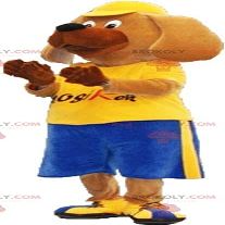 SPOTSOUND Big dog REDBROKOLY Mascot in sportswear with a cap