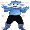 SPOTSOUND Blue and white wolf REDBROKOLY Mascot, feline costume with shorts view 1