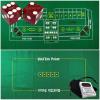 Cyber-Deals Craps & Texas Hold'em Poker Essentials Set: 2-Sided 6ft x 3ft Felt Layout, Nevada Casino Table-Played Dice & Cards, Plus Storage Pouch (Reno Peppermill (Dark Red Polished)) view 1