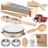 LOOIKOOS Toddler Musical Instruments International Natural Wooden Music Set for Toddlers and Kids - Eco Friendly Preschool Educational Musical Toys with Storage Bag view 1