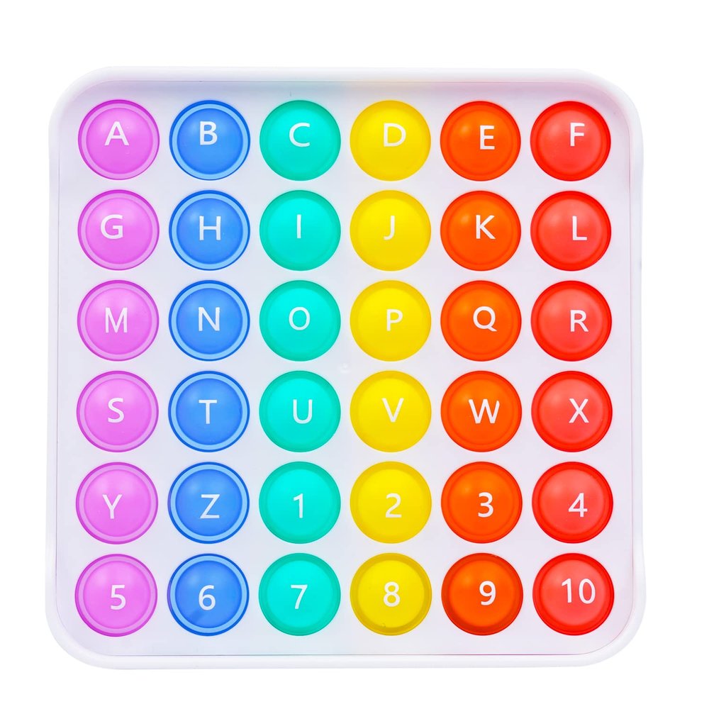 Pop it Fidget Sensory Learning Toy with ALPHABET and NUMBERS for TODDLERS and AUTISTIC Children, Ideal for Learning at Home, School, and Travel. Educational Stress Relief Toy That Makes Learning Fun