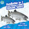 Real Planet Fishing Stuffed Animal - Sockeye Salmon Trout Bass Plush Stuffed Toy for Kids, Fishing Gifts for Men, Plush Freshwater Fish Toy (Silver Trout, 14") (21" Long) view 2